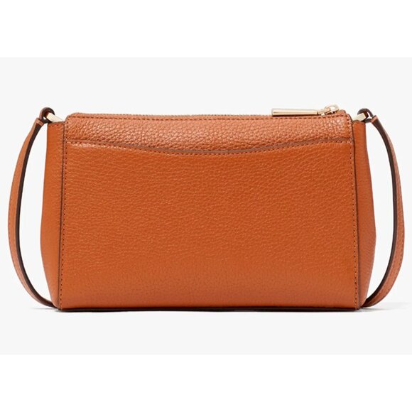 S Kate Spade Leila Top Zip Crossbody Bag Brown Pebbled Leather Purse KG463 NWT - Picture 4 of 9